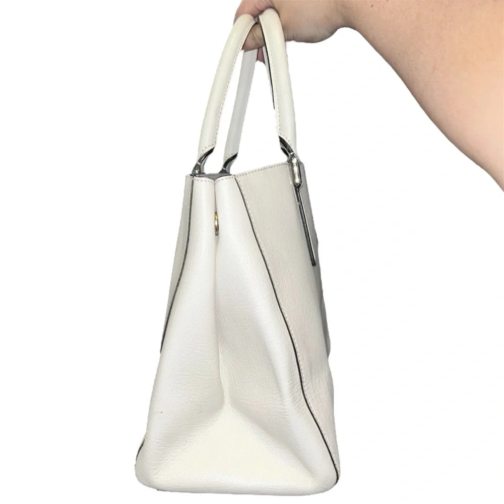 Anya Hindmarch Small White Leather Ebury Tote Bag